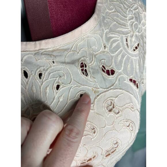 dress cutwork lace pink vintage romantic shoulder pads - Picture 5 of 11